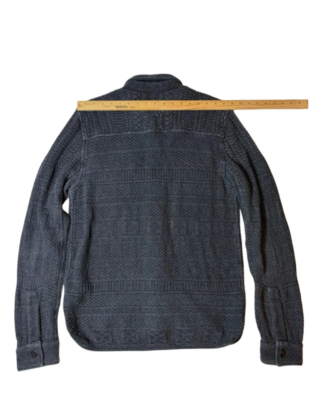 RRL Ralph Lauren Jacquard Julius Shirt Jacket Black Indigo Men’s M